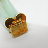 14ct Gold & Apple Green Jade Character Panel Bracelet Vintage 2001 Birmingham