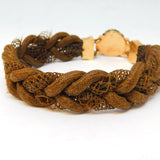 19th Century Dutch 14ct Rose Gold Hair Weave Mourning Bracelet Antique c1820
