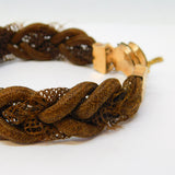 19th Century Dutch 14ct Rose Gold Hair Weave Mourning Bracelet Antique c1820