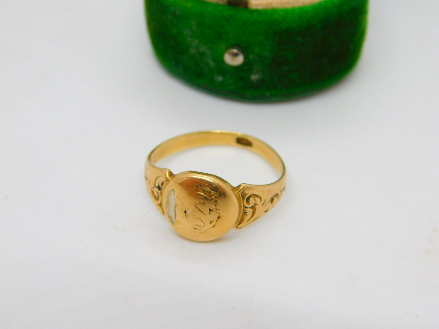 George IV 18ct Yellow Gold 'From My Mother' Mourning Signet Ring Antique c1830