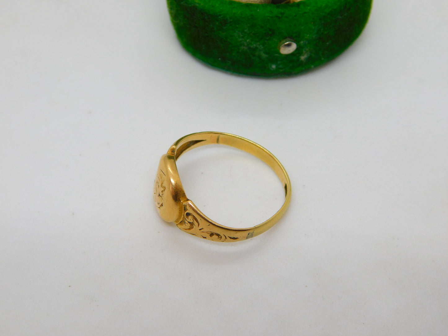 George IV 18ct Yellow Gold 'From My Mother' Mourning Signet Ring Antique c1830