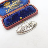 Victorian Sterling Silver 'Baby' Christening Brooch 1876 Birmingham Antique