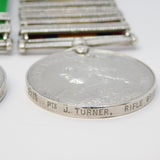Boer War South Africa Pair of Medals Kings Rifle Brigade Pte Turner Antique