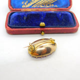 Georgian 9ct Yellow Gold & Faceted Amethyst Brooch Antique c1810 Seal Back