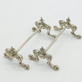Victorian Sterling Silver Animal Paw Form Knife Rests 1888 Antique Birmingham