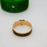 Victorian 9ct Gold 'Faith, Hope, Charity' Hair Weave Mourning Ring Antique 1893