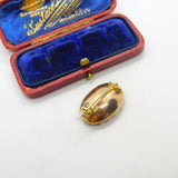 Georgian 9ct Yellow Gold & Faceted Amethyst Brooch Antique c1810 Seal Back