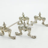 Victorian Sterling Silver Animal Paw Form Knife Rests 1888 Antique Birmingham