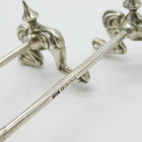 Victorian Sterling Silver Animal Paw Form Knife Rests 1888 Antique Birmingham