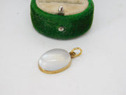 Victorian 18ct Yellow Gold Cabochon Moonstone Drop Pendant Antique c1880
