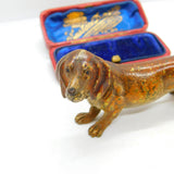 Victorian Cold Painted Vienna Bronze Dachshund Dog Sculpture Antique c1860