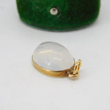 Victorian 18ct Yellow Gold Cabochon Moonstone Drop Pendant Antique c1880