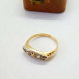 Edwardian 18ct Gold 0.5ct Natural Yellow Diamond Boat Ring c1910 London Antique
