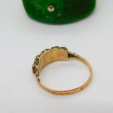 Edwardian 9ct Gold & Almandine Garnet Five-Stone Ring Antique 1908 Birmingham