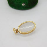 Victorian 18ct Yellow Gold Cabochon Moonstone Drop Pendant Antique c1880