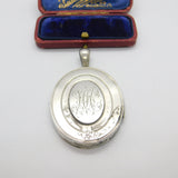 Large Victorian Sterling Silver Buckle Double Locket Antique 1879 Birmingham