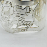 Set of Six Sterling Silver Floral Pattern Napkin Ring 1993 Vintage Birmingham