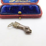 Victorian Sterling Silver Figa Hand Charm or Pendant Antique c1880
