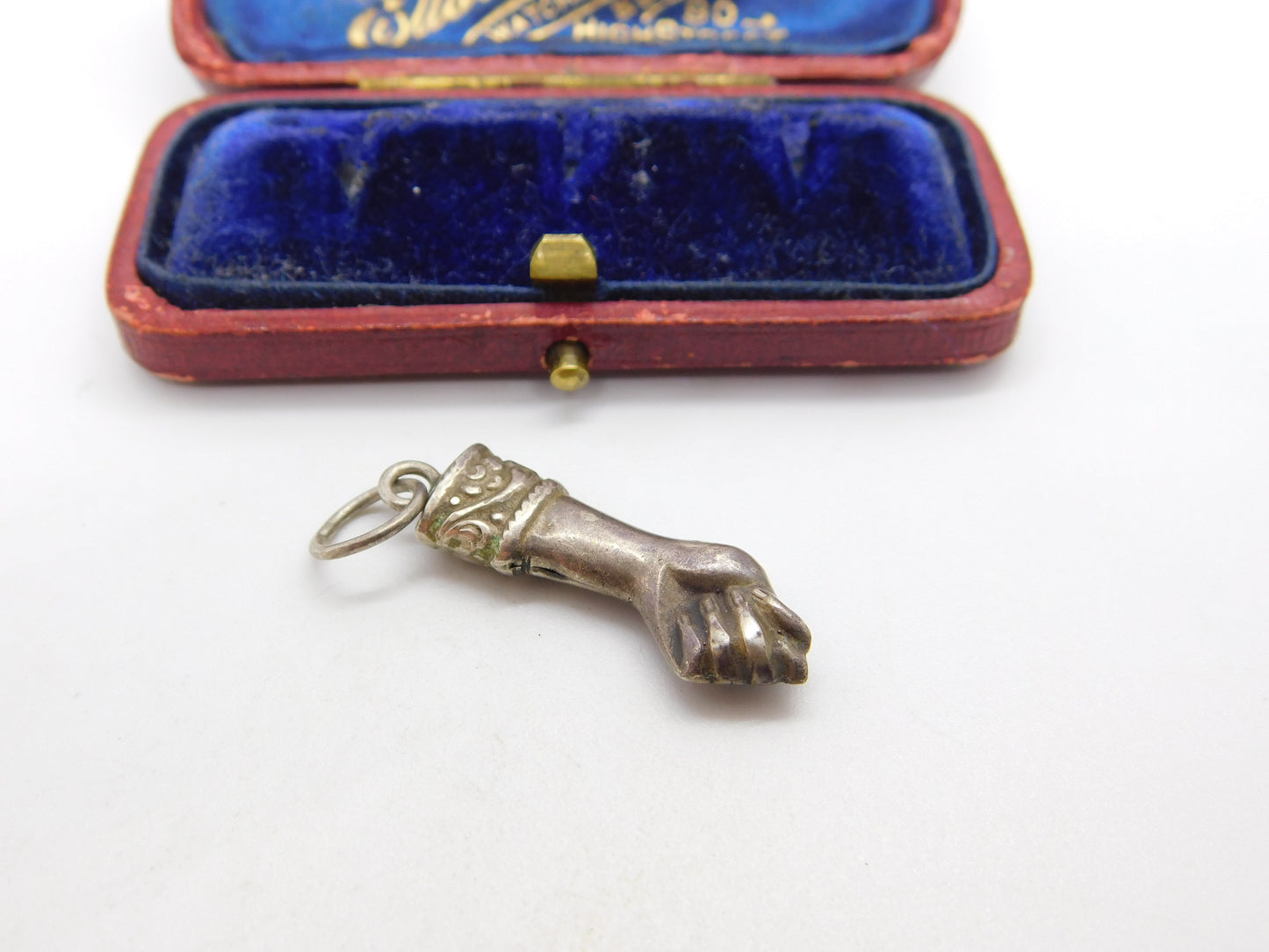 Victorian Sterling Silver Figa Hand Charm or Pendant Antique c1880