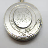 Large Victorian Sterling Silver Buckle Double Locket Antique 1879 Birmingham