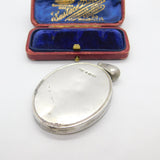 Large Victorian Sterling Silver Buckle Double Locket Antique 1879 Birmingham