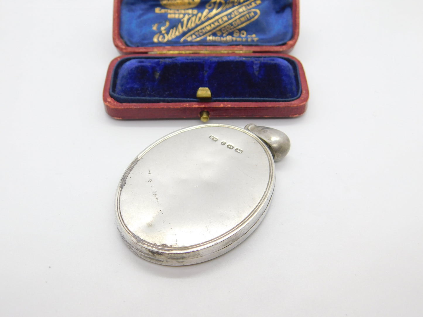 Large Victorian Sterling Silver Buckle Double Locket Antique 1879 Birmingham