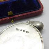 Large Victorian Sterling Silver Buckle Double Locket Antique 1879 Birmingham