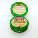 Victorian 12ct Yellow Gold Pink Paste Five-Stone Dress Ring 1871 Birmingham
