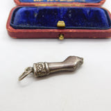 Victorian Sterling Silver Figa Hand Charm or Pendant Antique c1880