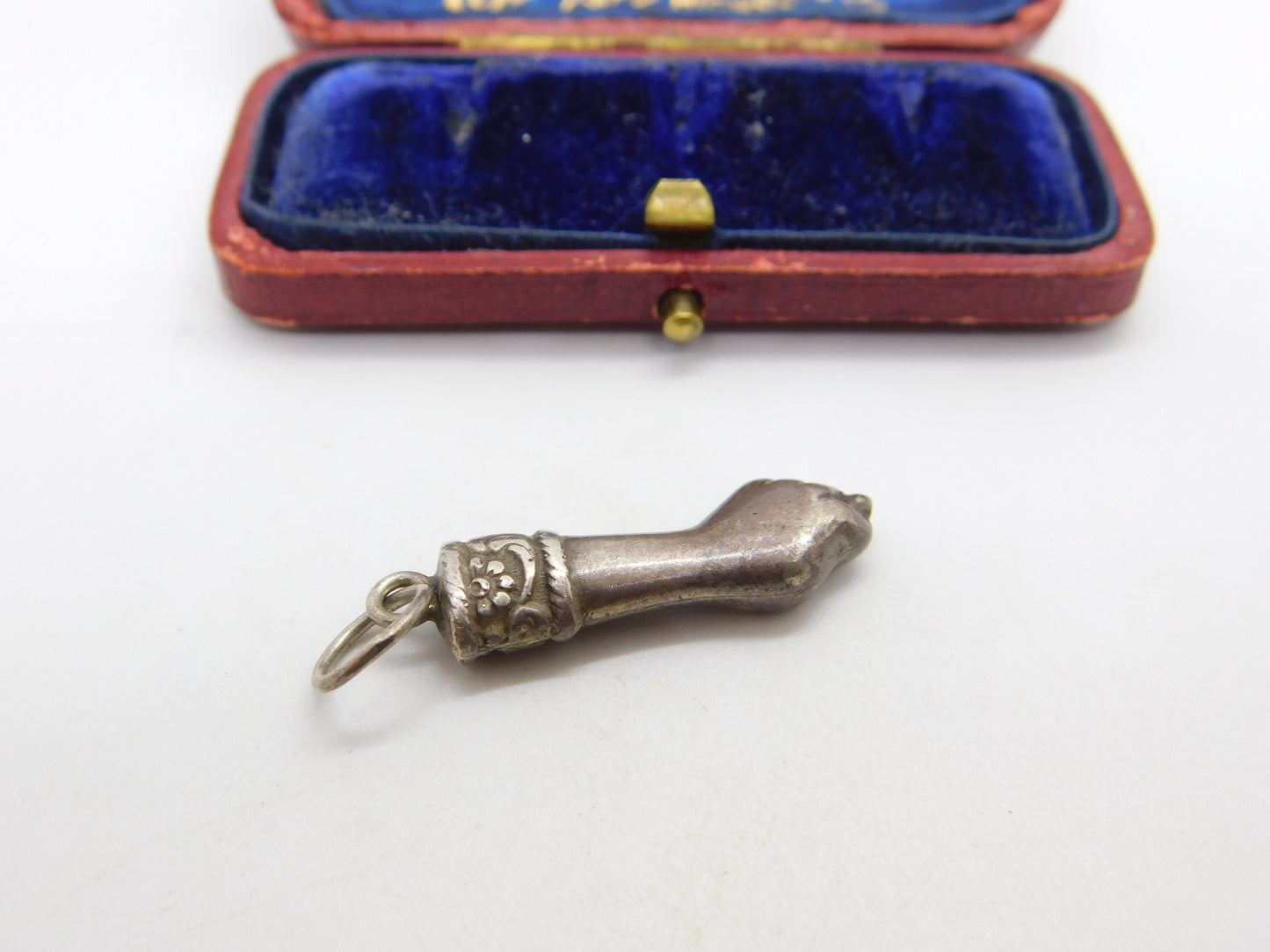 Victorian Sterling Silver Figa Hand Charm or Pendant Antique c1880