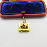 9ct Yellow Gold Articulated Punch & Judy Show Charm Pendant 1959 London