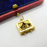 9ct Yellow Gold Articulated Punch & Judy Show Charm Pendant 1959 London