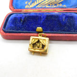 9ct Yellow Gold Articulated Punch & Judy Show Charm Pendant 1959 London