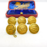Victorian Set of Gilt Metal Beagling Hunt Buttons Hare Pattern c1880 Reynolds Co