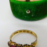 Victorian 12ct Yellow Gold Pink Paste Five-Stone Dress Ring 1871 Birmingham