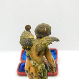 Victorian Cold Painted Vienna Bronze Cherub Playing Cello Sculpture Antique 1860