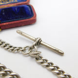 Victorian Sterling Silver Graduating Albert Watch Chain Georgian Coin Fob 1894