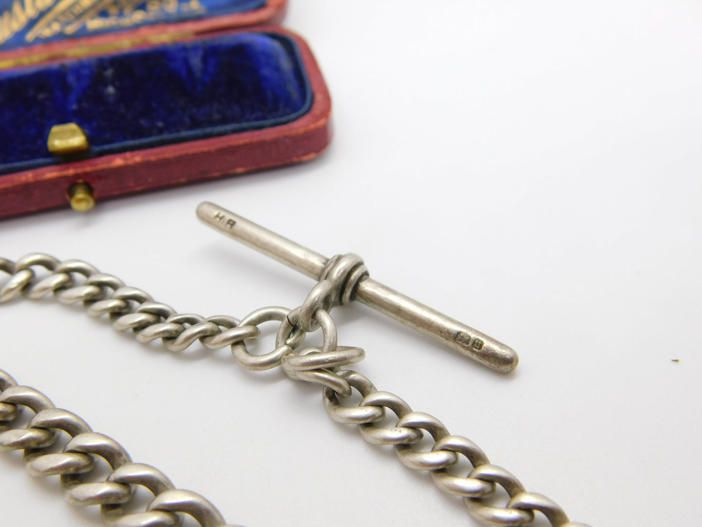 Victorian Sterling Silver Graduating Albert Watch Chain Georgian Coin Fob 1894