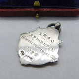 Sterling Silver & Enamel Cricket Bowling Fob Medal Antique 1928 Birmingham