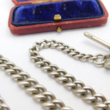 Victorian Sterling Silver Graduating Albert Watch Chain Georgian Coin Fob 1894