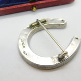 Victorian Sterling Silver Good Luck Horseshoe Brooch Antique 1884 Birmingham