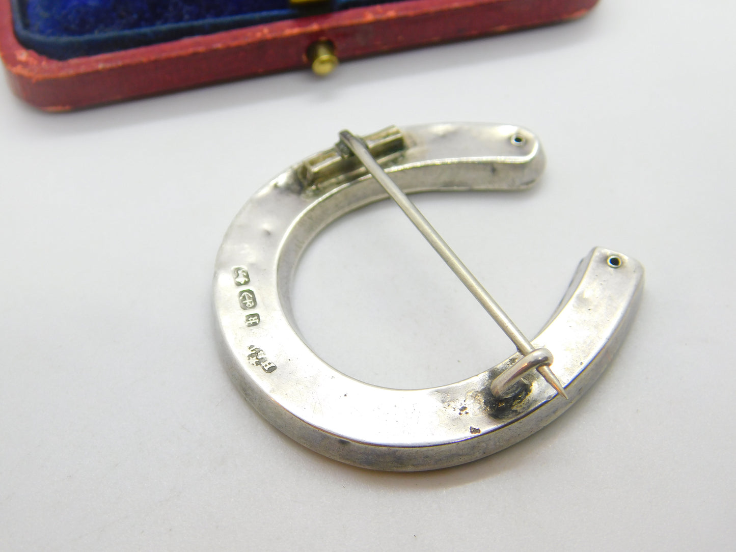 Victorian Sterling Silver Good Luck Horseshoe Brooch Antique 1884 Birmingham