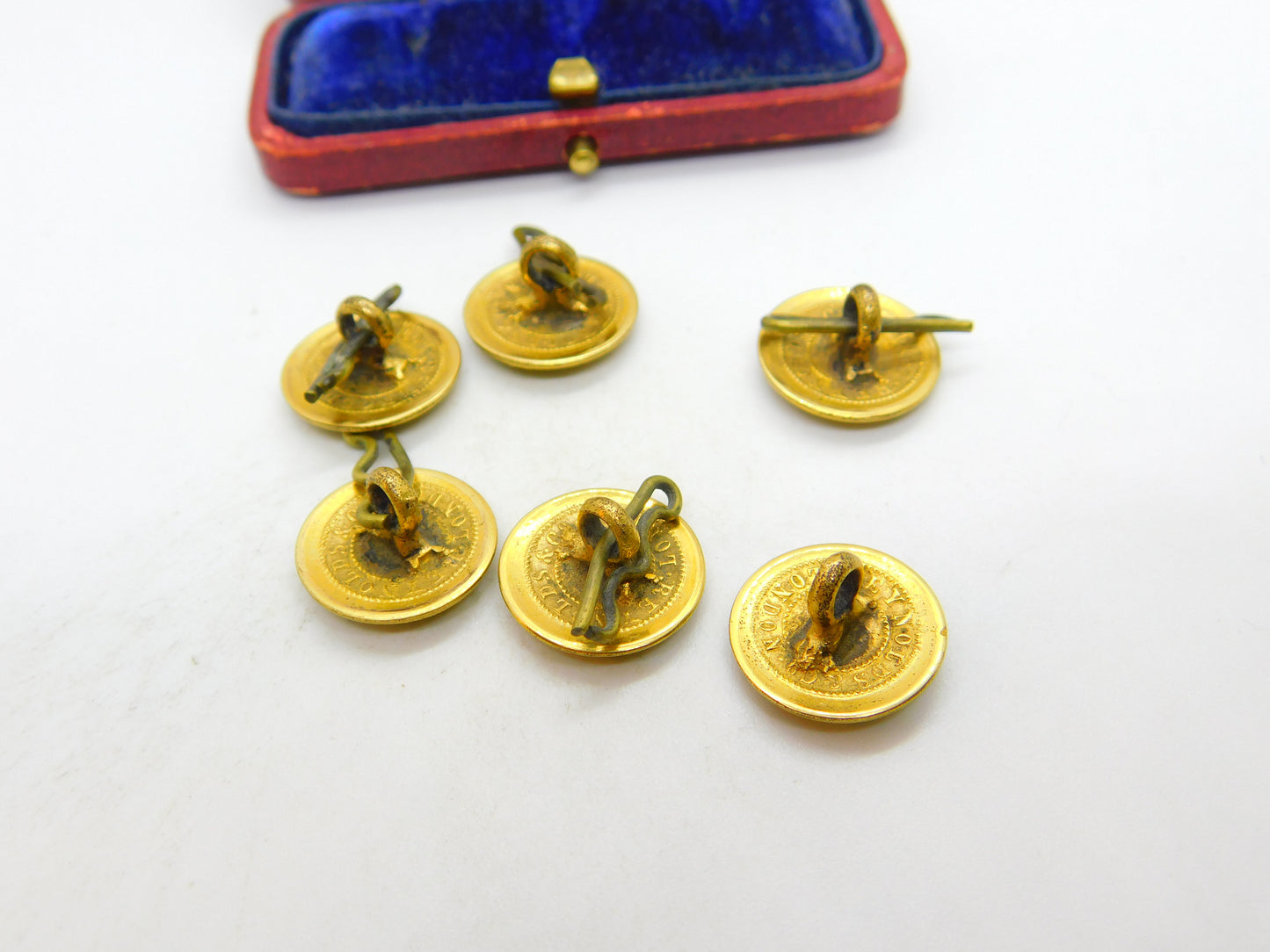 Victorian Set of Gilt Metal Beagling Hunt Buttons Hare Pattern c1880 Reynolds Co