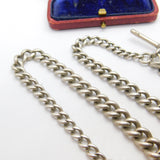 Victorian Sterling Silver Graduating Albert Watch Chain Georgian Coin Fob 1894