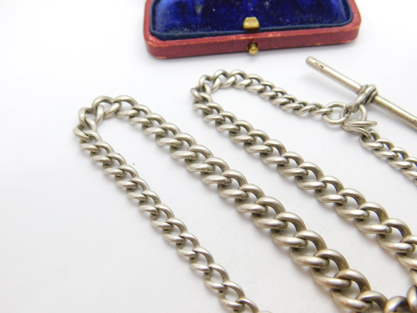 Victorian Sterling Silver Graduating Albert Watch Chain Georgian Coin Fob 1894