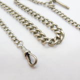 Victorian Sterling Silver Graduating Albert Watch Chain Georgian Coin Fob 1894