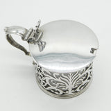 Georgian Sterling Silver Floral Pattern Pierced Mustard Pot 1835 London Antique