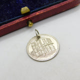 Victorian Sterling Silver Engraved Westminster Abbey Threepence Love Token c1880