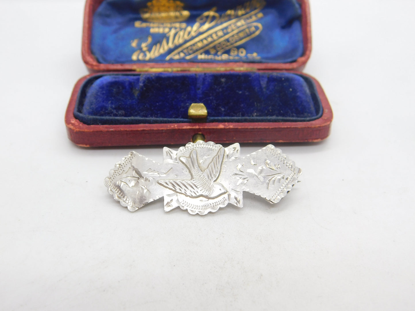 Edwardian Sterling Silver Swallow Sweetheart Brooch 1903 Birmingham