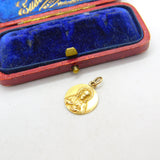 22ct Yellow Gold Religious Charm Catholic Pendant Antique c1920 Art Deco